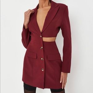 New with tags: Wine Cut Out Fitted Blazer Dress